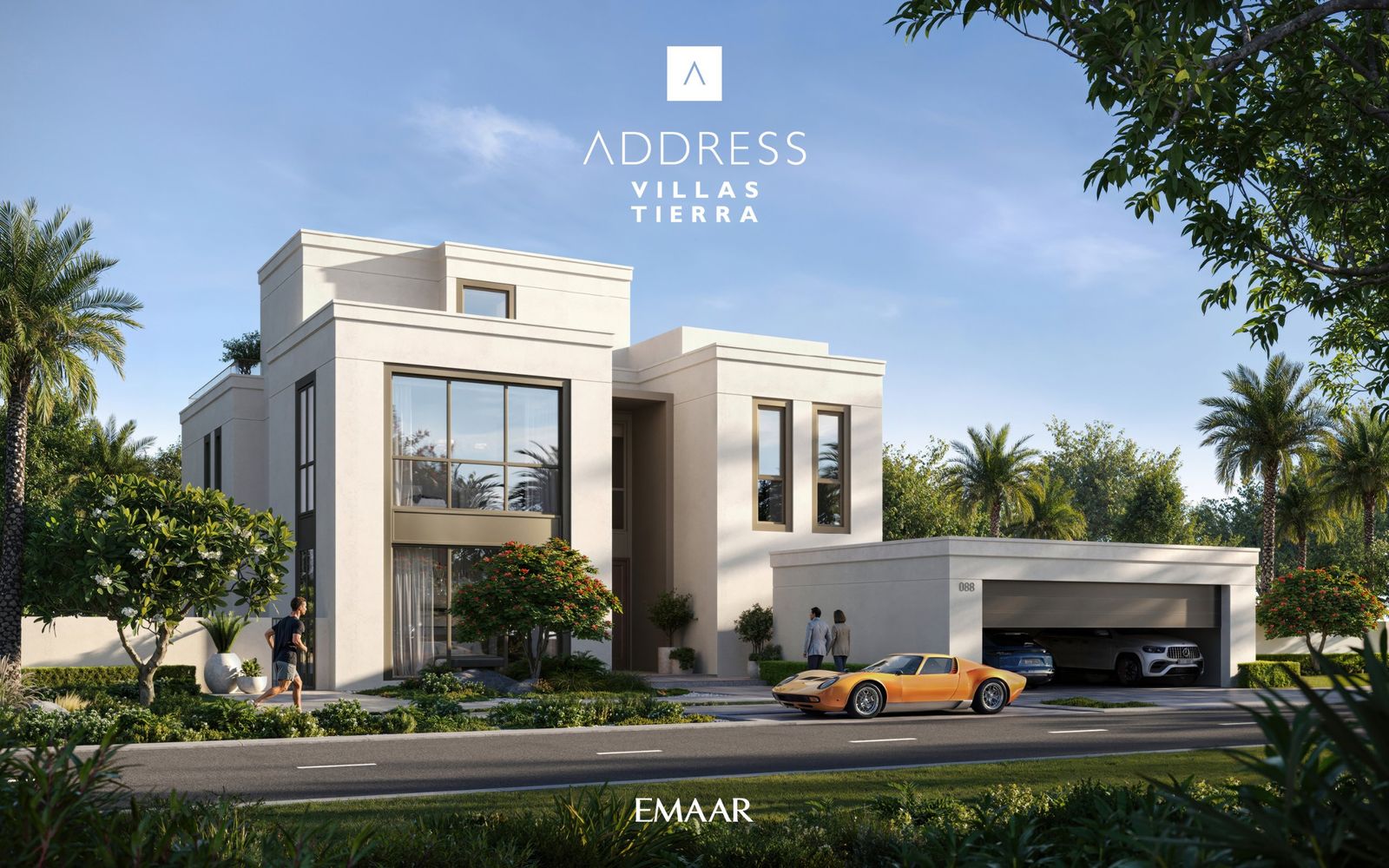 Address Villas – Tierra villa with a garage and landscaped front garden