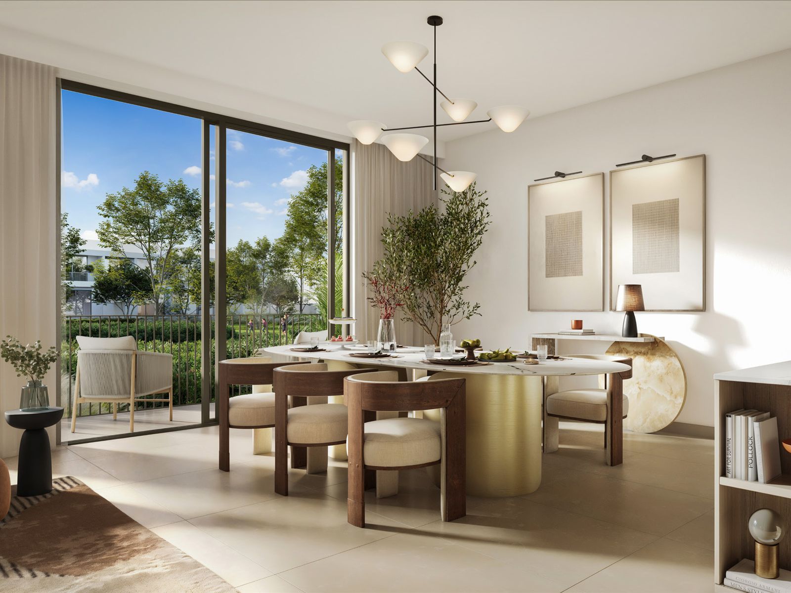 Bright dining room inside a home at The Valley