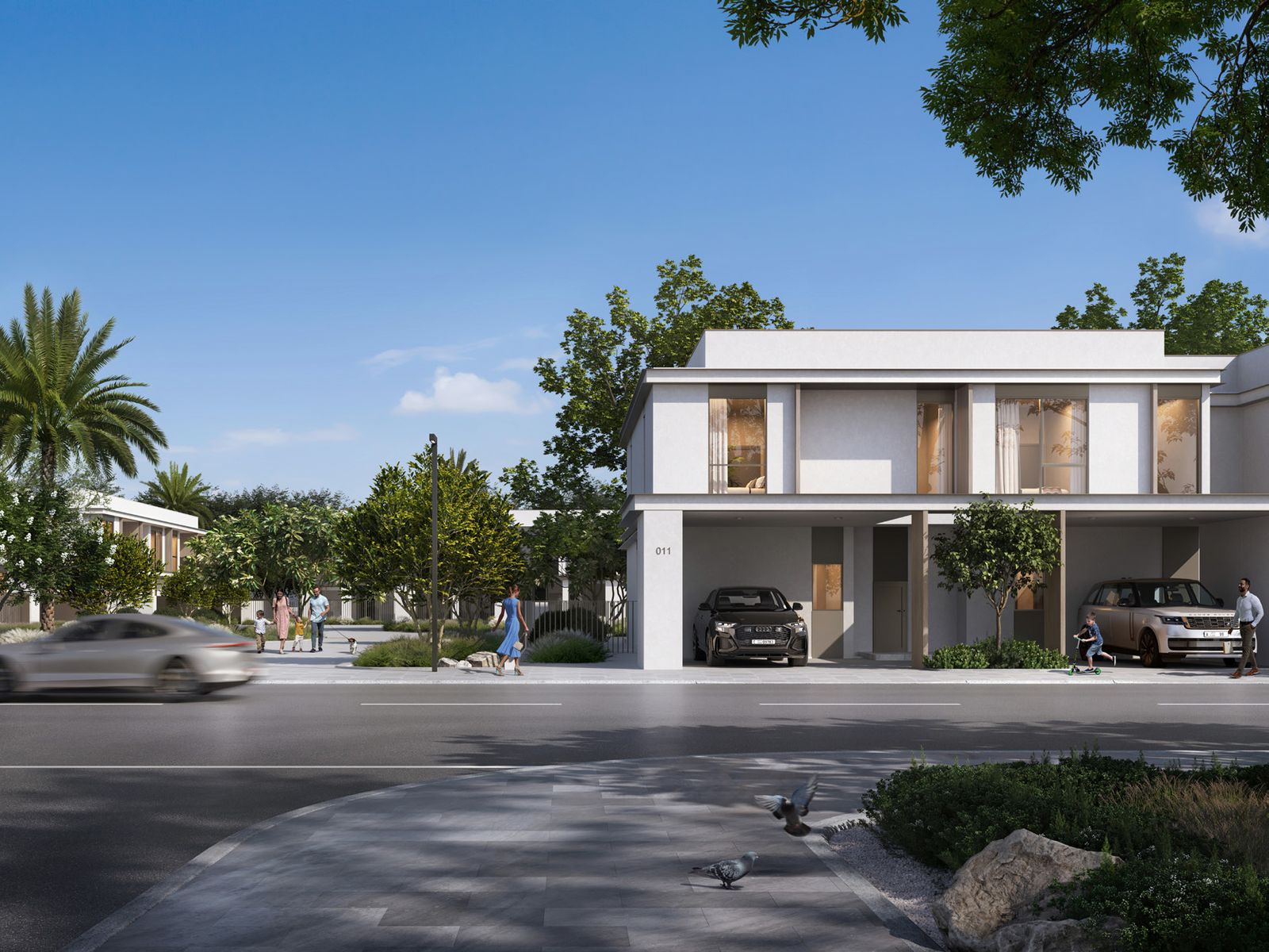 Contemporary townhomes with covered parking at The Valley by Emaar, Dubai